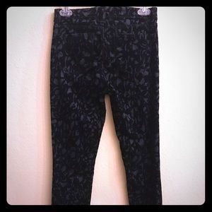J Brand midrise velvet brocade jeans